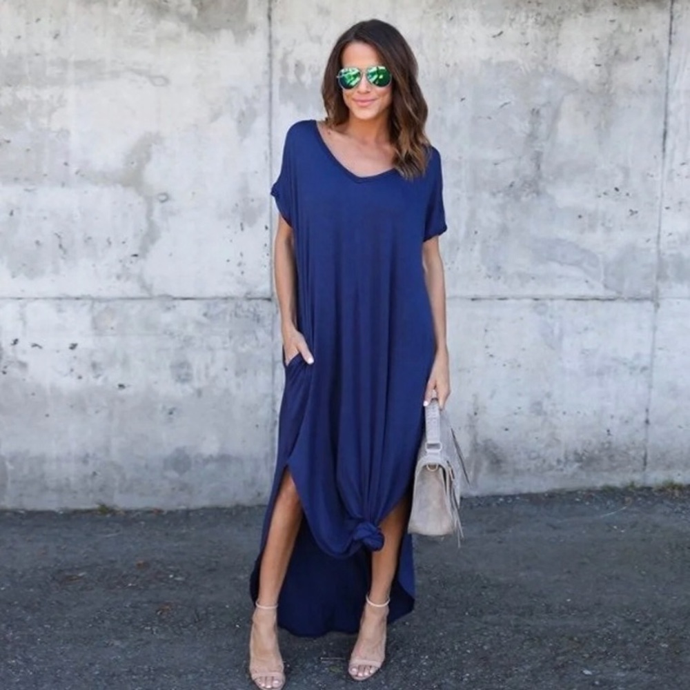 NWT Blue boho chic maxi dress